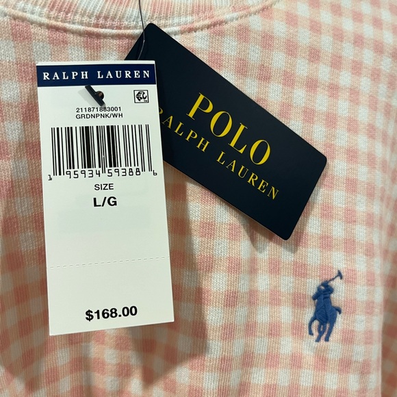 Pink Gingham Print Ralph Lauren Sweatshirt - Picture 2 of 2
